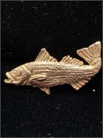 GOLD OVER 925 SILVER FISH PIN