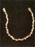 GOLD OVER STERLING AND CZ BRACELET