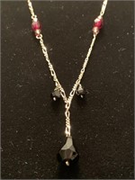 17 INCHES STERLING BEADED NECKLACE