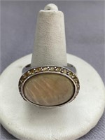 STERLING MANS DESIGNER MOONSTONE RING