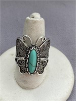 AMERICAN SOUTHWEST TURQUOISE STERLING BUTTERFLY