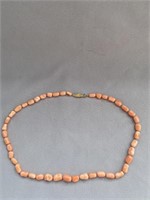 HAND STRUNG CORAL NECKLACE 14K CLASP
