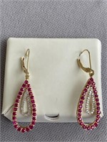 14K RUBY DIAMOND EARRINGS W -APPR