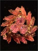 CRYSTAL TYPE 2 TONED PINK BROOCH