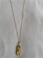 14K NUGGET NECKLACE WITH DIAMOND
