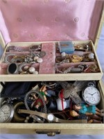 LARGE LOT OF COSTUME JEWELRY WITH BOX