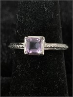 STERLING AND AMETHYST RING