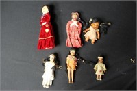 6 Collectible Small Dolls