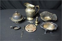 Miscellaneous Silver Plated Items & Comm. Trivet