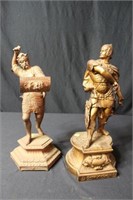 Two Metal Warrior Statues