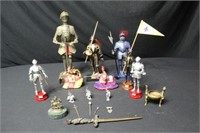 Flat of Assorted Knight Figures and Related Items