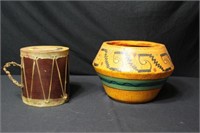 Large Mexican Pot & Indian Drum