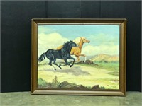 1958 Galloping Horses (oils) by Lohorra Cartwright