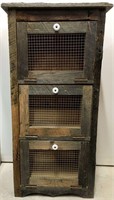 3 Slot Barnwood Potato Bin