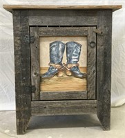 Custom Barn Wood End Table Panel Cabinet w/