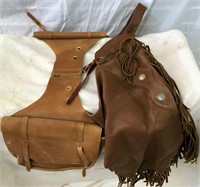 28" Chinks & Leather Saddle Bags