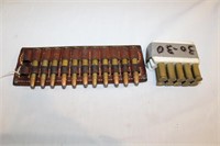21)30-30 Rifle cartridges w/Hunter Belt Holster