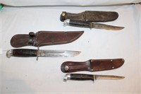 3 Western Knives w/Sheaths(See Desc)
