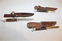 3 Western Knives w/Sheaths(See Desc)