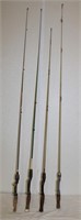 4 Fiberglass Fishing Rods: South Bend &(See Desc)