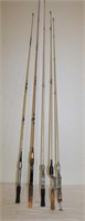 5 Fiberglass Fishing Rods: (See Desc)