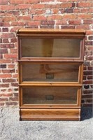 Nice 3 Stack Lawyer's / Bannister Oak Bookcase