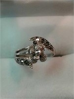 Silver 925 flower ring size 6.25