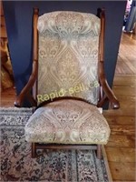 Wood Inlay Antique Chair