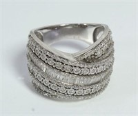 Gorgeous Bright White Diamond Baguette Ring