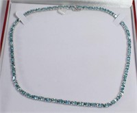 44 ct Genuine Blue Zircon Necklace