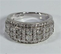 180.Beautiful Heavy White Gold Diamond Dinner Ring