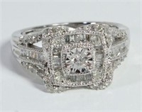 Beautiful Tiffany Style White Gold Diamond Ring