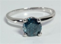 1.25ct. Genuine Blue Diamond Solitaire Ring, 14k