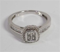 White Gold Princess Cut Diamond Baguette Ring