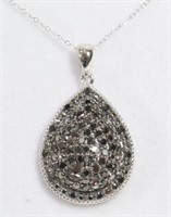 1ct. Genuine Black & White Diamond Necklace