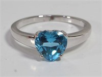 2ct. Genuine Blue Topaz Heart Ring
