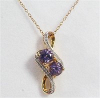 Genuine Tanzanite Diamond Necklace