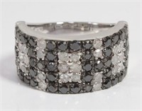 2ct. Genuine Black & White Diamond Ring