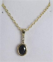 1.6ct. Genuine Sapphire Solitaire Necklace