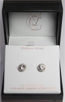 1.1ct. Genuine White Sapphire Diamond Earrings