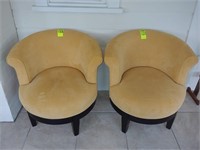Pair of Swivel Barrel Back Chairs