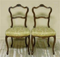 Louis XV Style Oak Side Chairs.