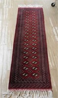 Hand Knotted Bokhara Rug Runner.
