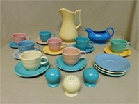 Colorful Fiesta Ware and Other Pottery.