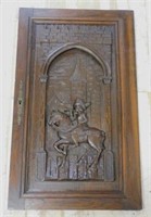 Henri II Style Horse and Rider Carved Oak Door.