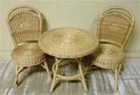 Child's Wicker Table and Chairs.  3 pc.