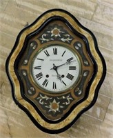 Napoleon III Mother of Pearl Inlaid Wall Clock.