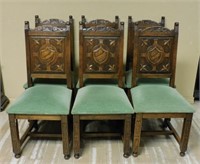 Neo Renaissance Style Oak Chairs.