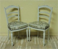 Louis XVI Style Painted White Salon Chairs.