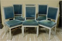 Louis XVI Style Painted White Dining Chairs.